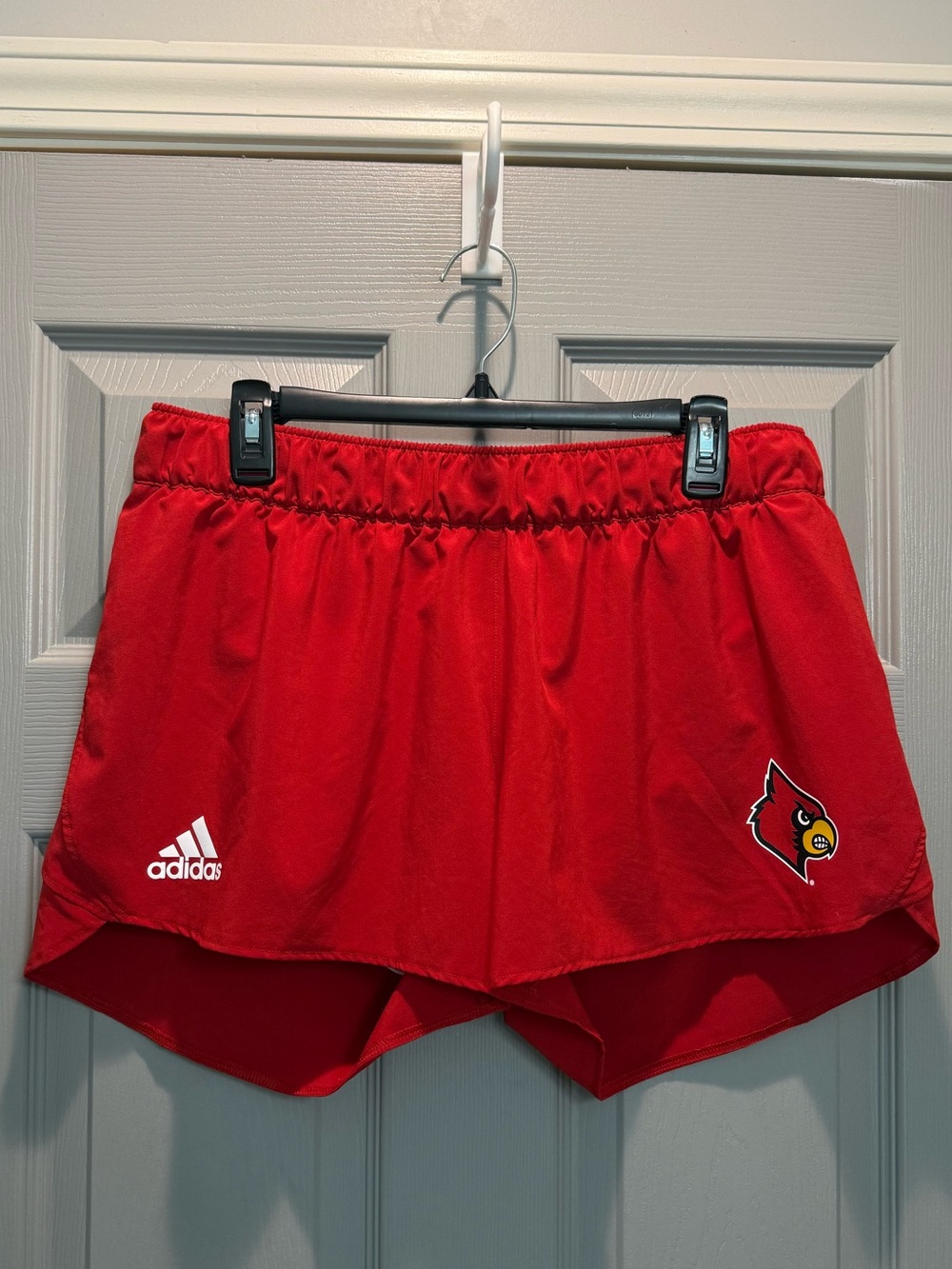 adidas Women's Red Athletic Shorts with Cardinals Logo